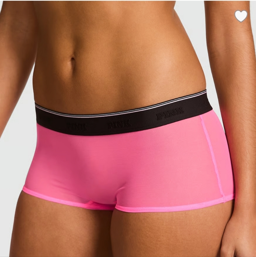 New Victoria's Secret PINK Mesh Boyshort Panty Large